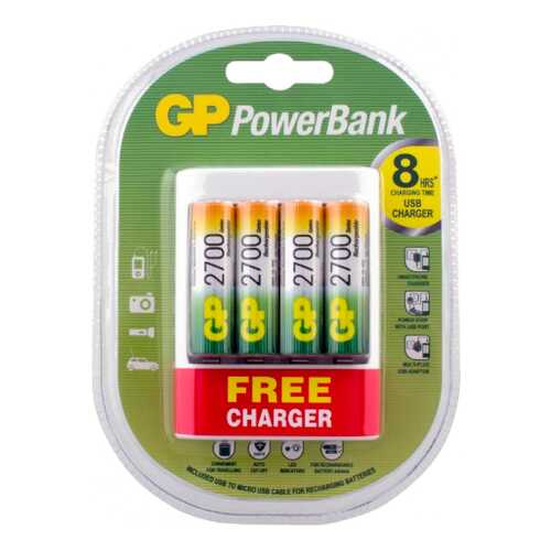 Зарядное устройство + аккумуляторы AA 2700mAh 4шт (GP U411270AAHCF-2UE4) в Ноу-Хау