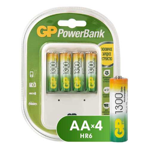 Зарядное устройство + аккумуляторы GP GPPB420GS130-2CR5 AA 4 шт. 1300 mAh в Ноу-Хау